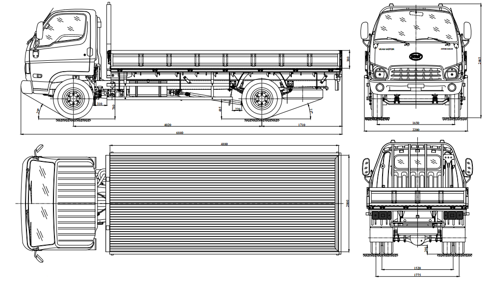 hd800-8-tan-thung-lung HD800 thùng mui bạt - Xe tải 8 tấn Hyundai 8T